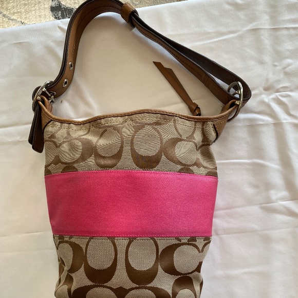 Coach brown and pink purse - Picture 3 of 9